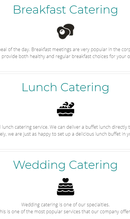 catering options